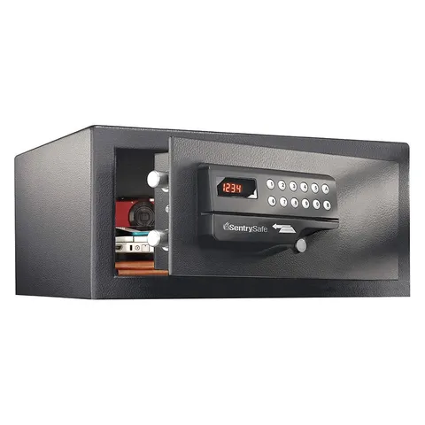 SENTRY SAFE HL100ES Security Safe,1.1 cu. ft.,31lb.,Black 45DP81