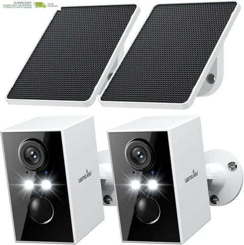 Solar Security Cameras Wireless Outdoor 2K Wifi 6, A1 2Pack | Solar Camera Outdo