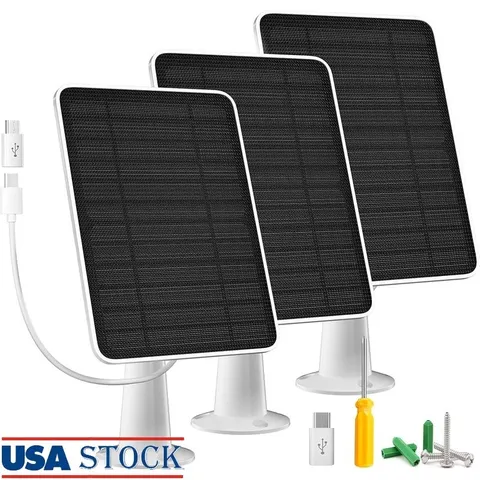 5W Solar Panel High Efficiency Weatherproof Adjustable Mount Security Camera New