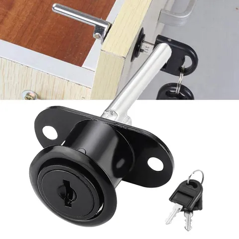 Practical Drawer Lock With 2pcs Keys Multi-layer Plating Color Stylish