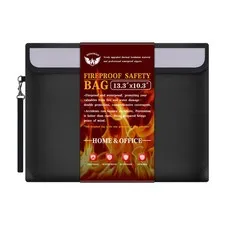 Fireproof Document Money Bag 13.3x10.3 Inch Safe Zipper Holder