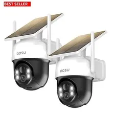 Outdoor Wireless Solar Camera - 2-Way Audio, Human Tracking, 2K Night Vision