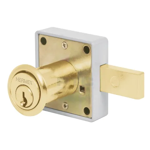 Hermex CM-25L Furniture lock, model 25, brass
