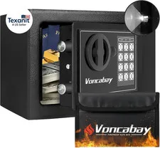 Money Safe Box for Home with Sensor Light & Fireproof Money Bag - 0.23 Cubic Fee