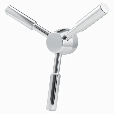3 Spoke Gun Safe Handle Replacement, Chrome Ziny Alloy Heavy Duty Handle