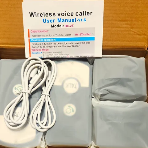 Wireless 2-Way Audio Intercom H8-2T Indoor w/ User Manual & USB Cable