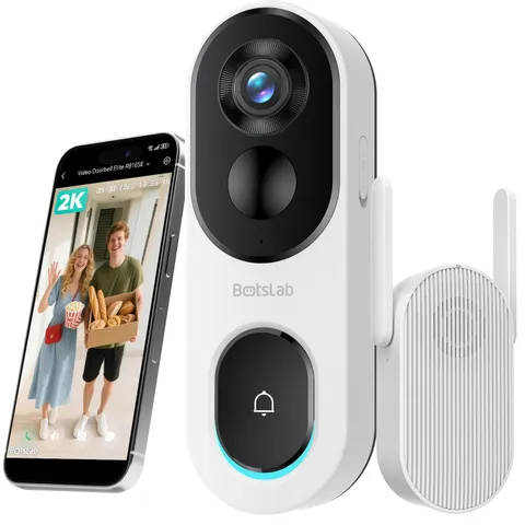 2K Doorbell Camera Wireless with Head-to-Toe View, No Monthly Fee, Video Door...