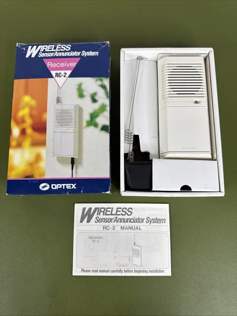 Optex RC-2 Wireless Sensor Annunciator System Receiver Alert Alarm w Manuals