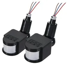 VIAPUICE Outdoor Motion Sensor, 2Pcs Microwave Motion Detector - Black