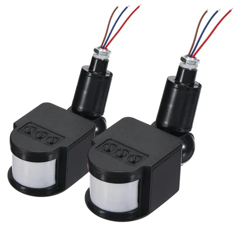 VIAPUICE Outdoor Motion Sensor, 2Pcs Microwave Motion Detector - Black