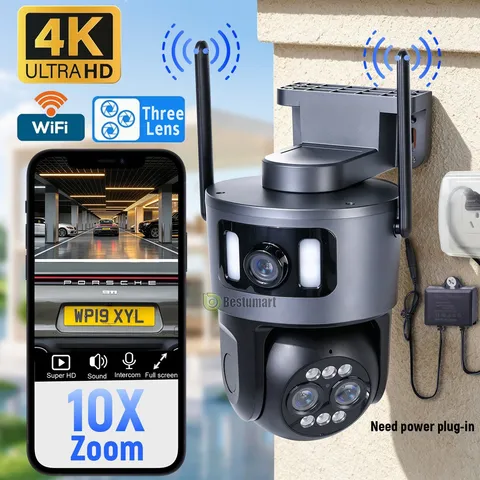 8MP 4K WiFi Security Camera 10X Zoom 5G & 2.4g Outdoor Two Way Audio Home Cam
