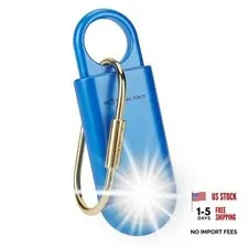 130dB Personal Safety Alarm Ultra Bright Strobe Light Loud Blue Button cell