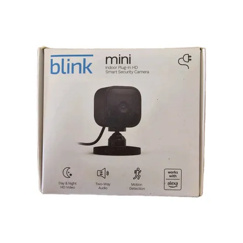 Blink Mini Indoor Plug-in HD Smart Security Camera Black - Brand New