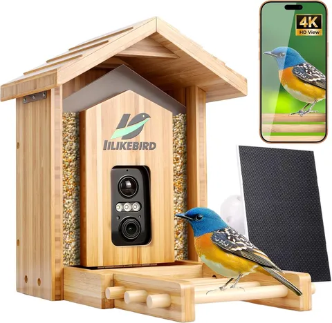 Smart Bird Feeder with 4K Camera AI Bird ID Solar IP65