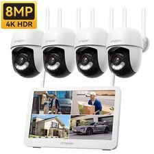 8MP Wireless Home IP Camera System WiFi Outdoor IP 10CH NVR with 12''Monitor