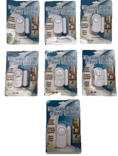 7 Wireless Door Chime & Home Security Alarm 20975 Peel &Stick Battery Install
