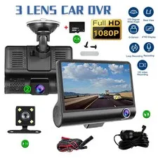 3 lenses 1080P Car Dash Camera Video DVR Recorder Front&Inside&Rear Night Vision