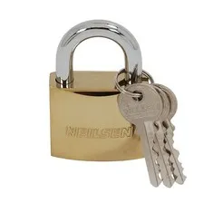 63mm Brass Heavy Duty Padlock with 3 Keys for Luggage & Suitcases