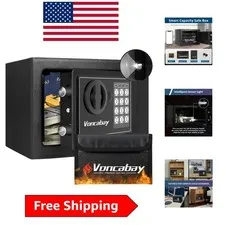 Fireproof Money Safe Box with Sensor Light - Secure with Digital Keypad, 9.05" W
