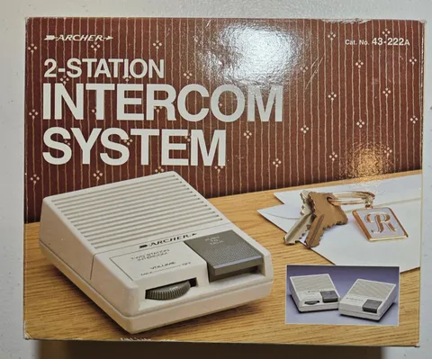 VINTAGE Archer 2-Station WIRED Intercom System Radio Shack 43-222  original box