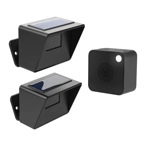 Driveway Alarm with Portable Rechargeable Receiver and Solar Sensor