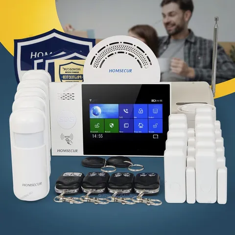 HOMSECUR Wireless WIFI 4G RFID LCD Burglar Intruder Alarm System