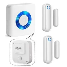 YisTech Wireless Door Window Alarm 2 Sensors 1 Receiver 58 Ringtones 110dB LED