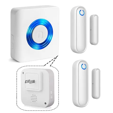 YisTech Wireless Door Window Alarm 2 Sensors 1 Receiver 58 Ringtones 110dB LED