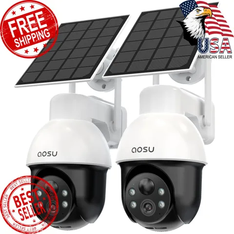 aosu 3K 5MP Solar Camera System Wireless 2 Pack