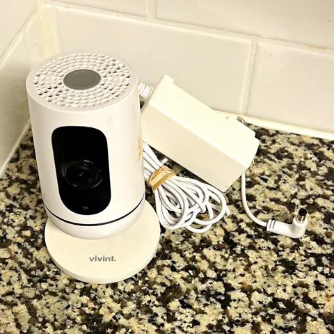 Vivint Indoor IP/Network Wired Surveillance Camera, Color, White w/ 12V Adapter