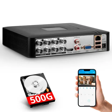 NEW H.265+ 8CH Channel DVR for Security Camera System 1080P Recorder +500GB HDD