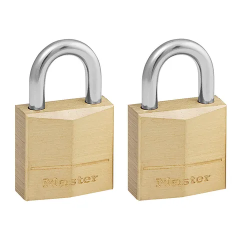 Master Lock 120EURT Solid Brass 20mm 3-Pin Lock - Equal Key X 2