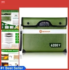 Fireproof Document Bag with Lock 6200°F 13x10 Inch Water Resistant Cash Safe