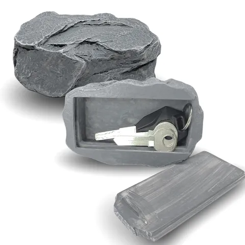 Key Hider Fake Rock Outdoor Spare Hide A Key Fake Rock Weather Proof with Lig...