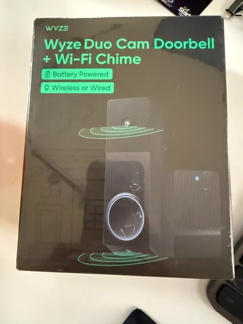 WYZE Wireless Duo Cam Video Doorbell (Chime Included), Battery Powered, 2K Full
