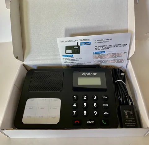 Updated Hands-Free Full Duplex Wireless Intercom for Home Business Offices 2Pack