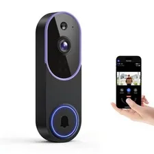 Smart 1080p Video Doorbell Camera with Night Vision, Live View, AI Human Dete...