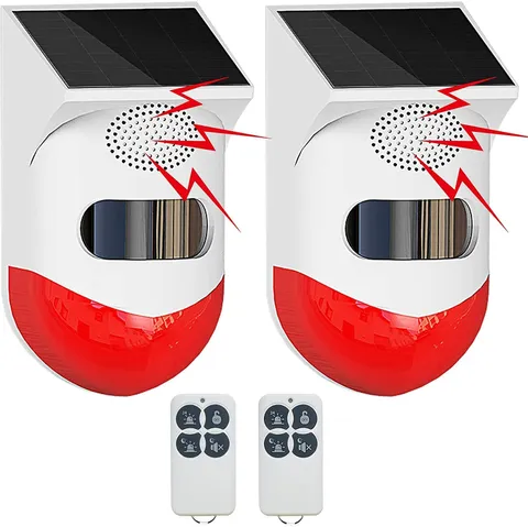 Solar Outdoor Motion Sensor Alarm 2 Adjustable Activated Waterproof