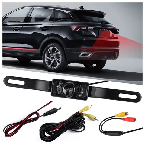 HD Backup Camera for Car with 8 LED Night Vision 9.87*1.23*1.67inch, Black