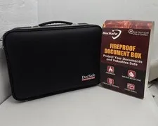 DocSafe Fireproof Document Box Organizer Lock Hard Shell BLACK