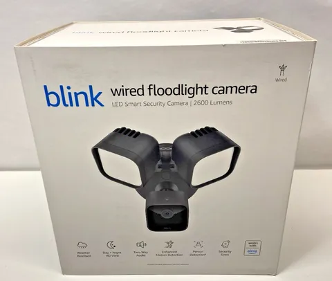 Blink Wired Floodlight Camera LED 2600 Lumen Black NEW in SEALED BOX