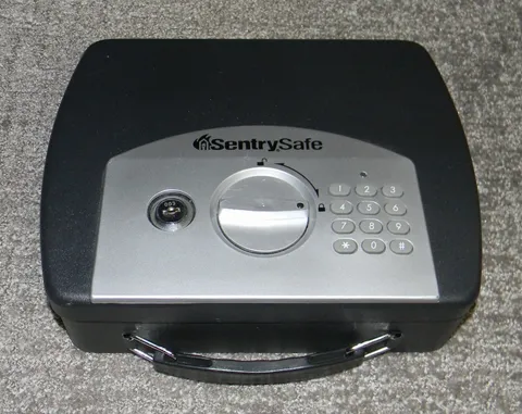 SentrySafe P021E Portable Security Safe with Digital Lock, 4.4x13x10 in - Black