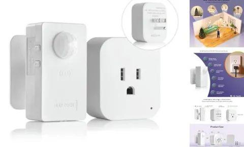 Wireless Motion Sensor Plug Kits,No-Wire Mini PIR Sensor Motion Sensor+plug