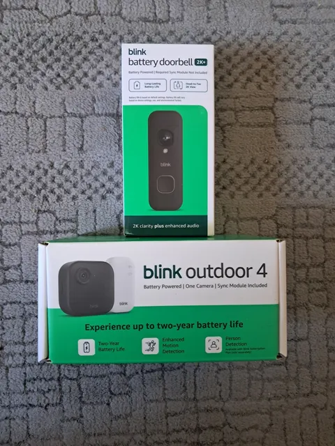 Blink Outdoor 4 Wireless Camera Security System & Blink Video Doorbell BUNDLE