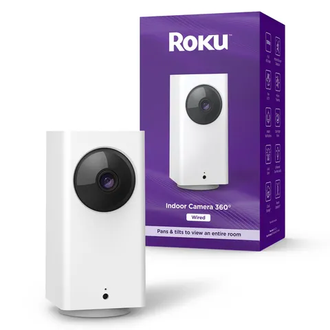 Roku Indoor Camera 360° for Home Security  Security Camera with 1080p HD Colo...