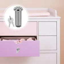 1 Set Zinc Alloy Cabinet Door Lock Reusable Metal Lock with Keys