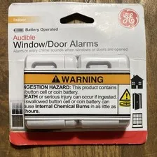 GE Indoor Security Audible Window/Door Alarms 2-Pack Sensor NEW