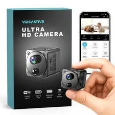 4K Mini Dual-Band 2.4/5GHz WiFi Indoor with AI Human Detection Night Vision