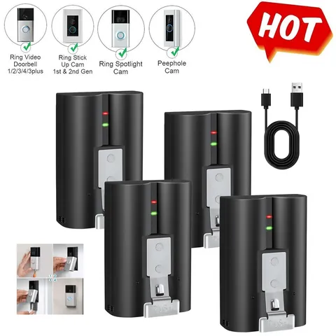 4 Pack Ring V4 Battery For Ring Camera Doorbell Solar Floodligh 2/3/4/3 plus US