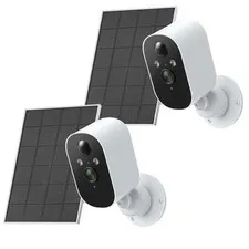 2PK WiFi Solar Camer 1080P 2K Wireless Home Battery Security Camera Night Vision